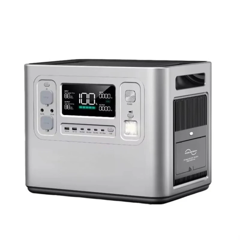 

2048Wh Large Capacity Portable Power Station Portable Mobile Power Supply Solar Power Portable Generator Silver