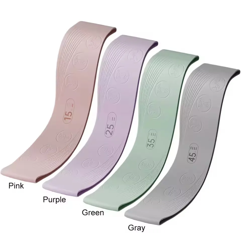 1Pcs/4Pcs Silicone Resistance Bands with 4 Resistance Levels Exercise Workout Loop Bands Elastic Bands for Home Gym Yoga 4Colors
