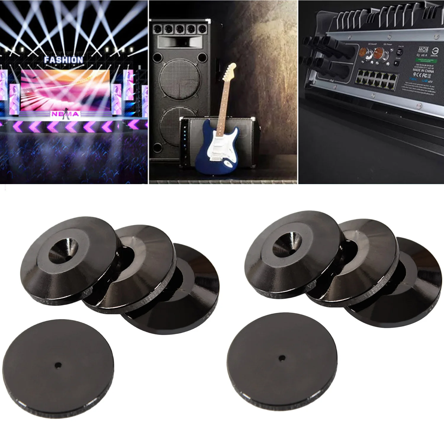 

8 PCS Metal Shockproof Foot Spikes Pads Stands Mats for Speakers CD Players Turntable Amplifier DAC Recorder Mat Floor Base