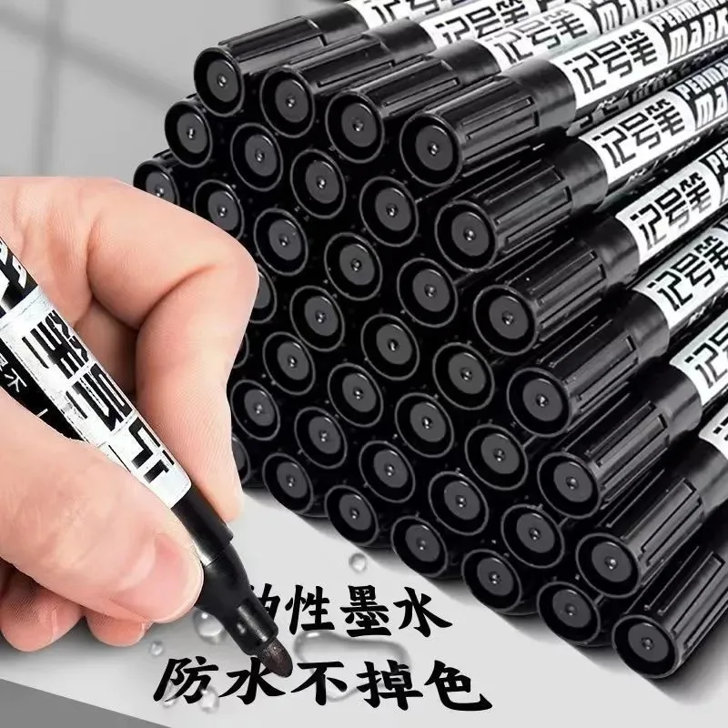 10/20/30 قطعة أقلام كبيرة تعتمد على الزيت باللون الأسود والأحمر والأزرق مقاومة للماء سريعة الجفاف أقلام سميكة متينة مخصصة للخدمات اللوجستية السريعة