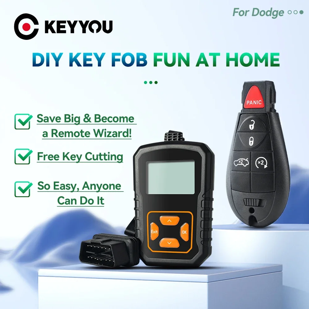

KEYYOU M3N 32297100 Инструмент для удаленного автомобильного ключа OBD для 2013 2014 2015 2016 Dodge Dart 433 МГц ID46 DIY в домашний програмный ключ