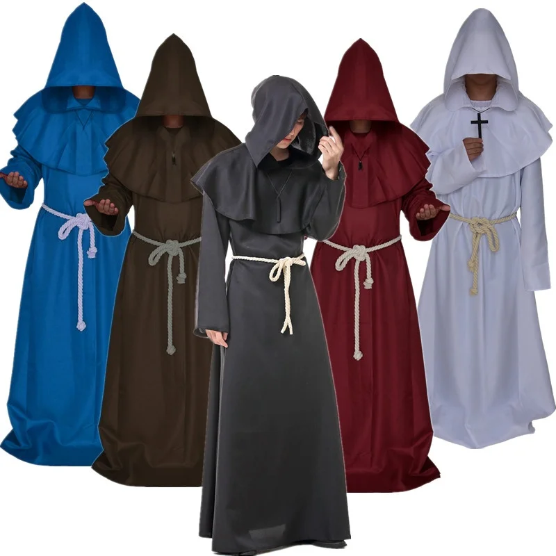 زي ملكة المحكمة في القرون الوسطى للهالوين رداء الراهب الكاهن الساحرة الطبيب الملابس الصينية التقليدية ألياف البوليستر #1