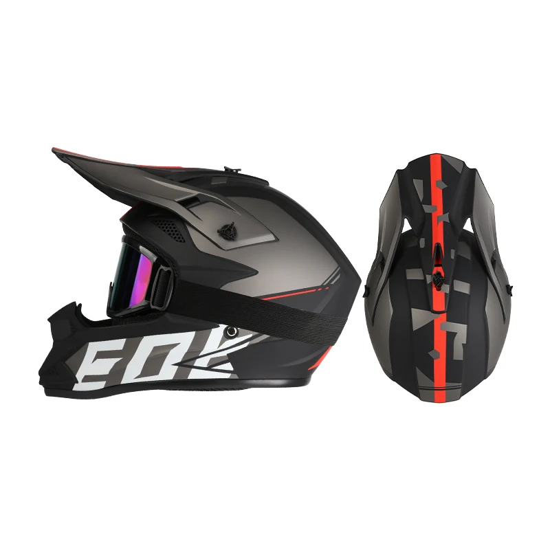 Offroad-Motorradhelm Rally Downhill Vollhelm mit Schutzbrille Geeignet für Alle Jahreszeiten für Männer Frauen und Kinder
