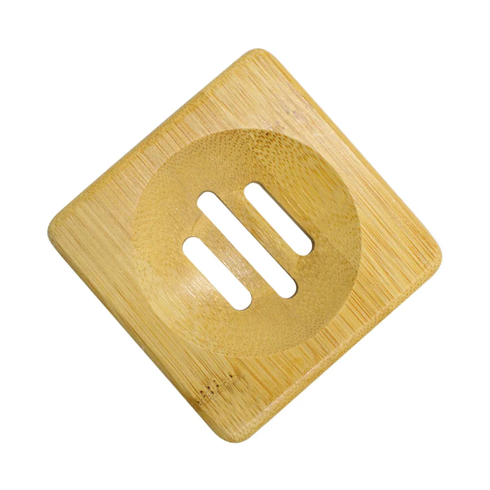 Bamboo Soap Dish Drainer Holder Round Shape 8x8cm Compact Space Saving Bathroom Organizer Great for Travel Gym Tidy Home Soap