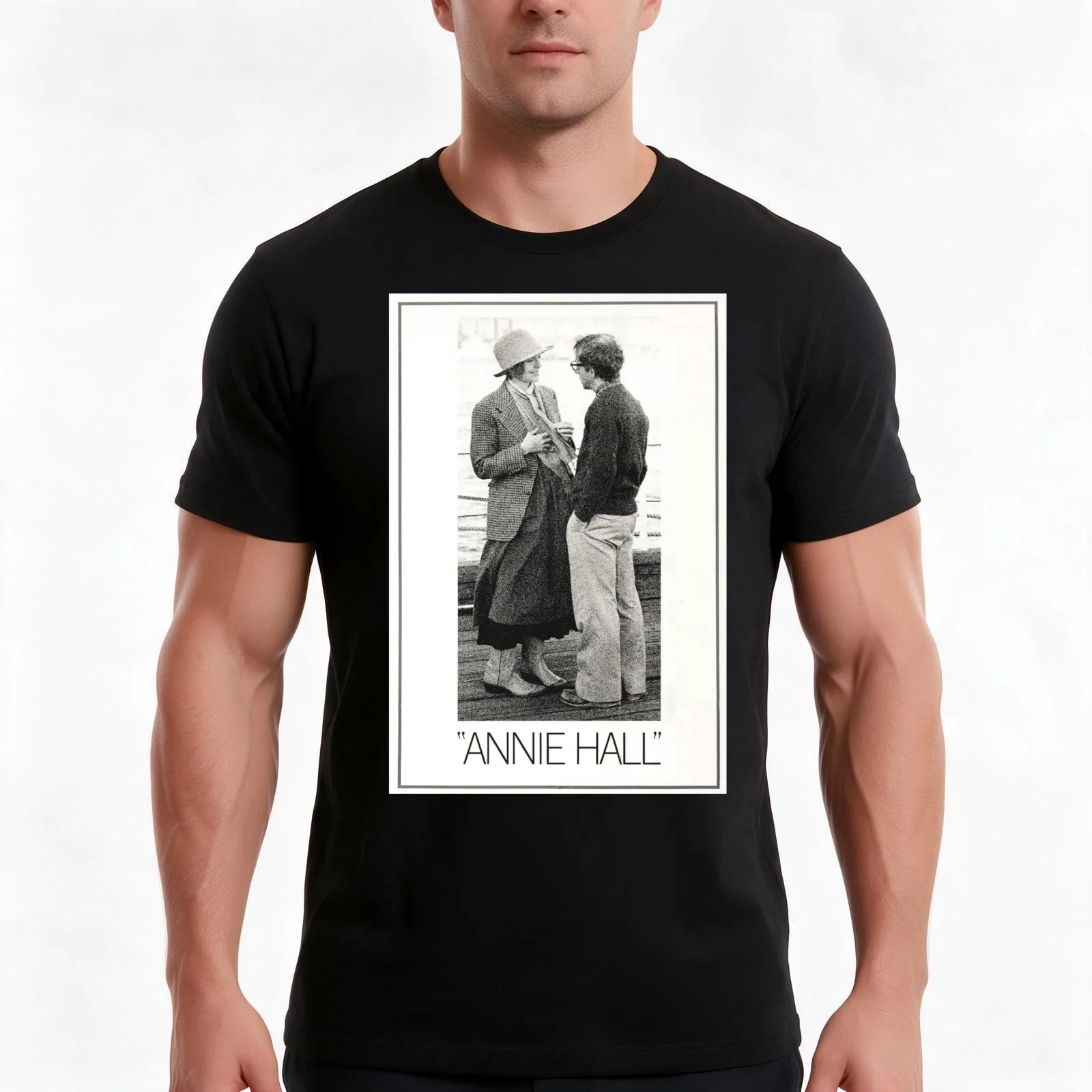 Annie Hall by Woody Allen Wallpaper T-Shirt, Summer Casual Cotton Tee, Oversized Streetwear Tops, Vintage Graphic Print