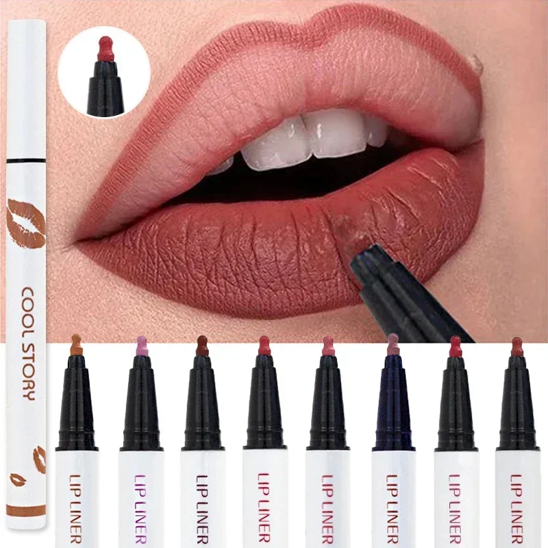 Liquid Lipliner Pencil Matte Soft Lip Liner Stick Long Lasting Lips Cosmetic Tools Quick Drying Smudge Proof Natural Lipsticks