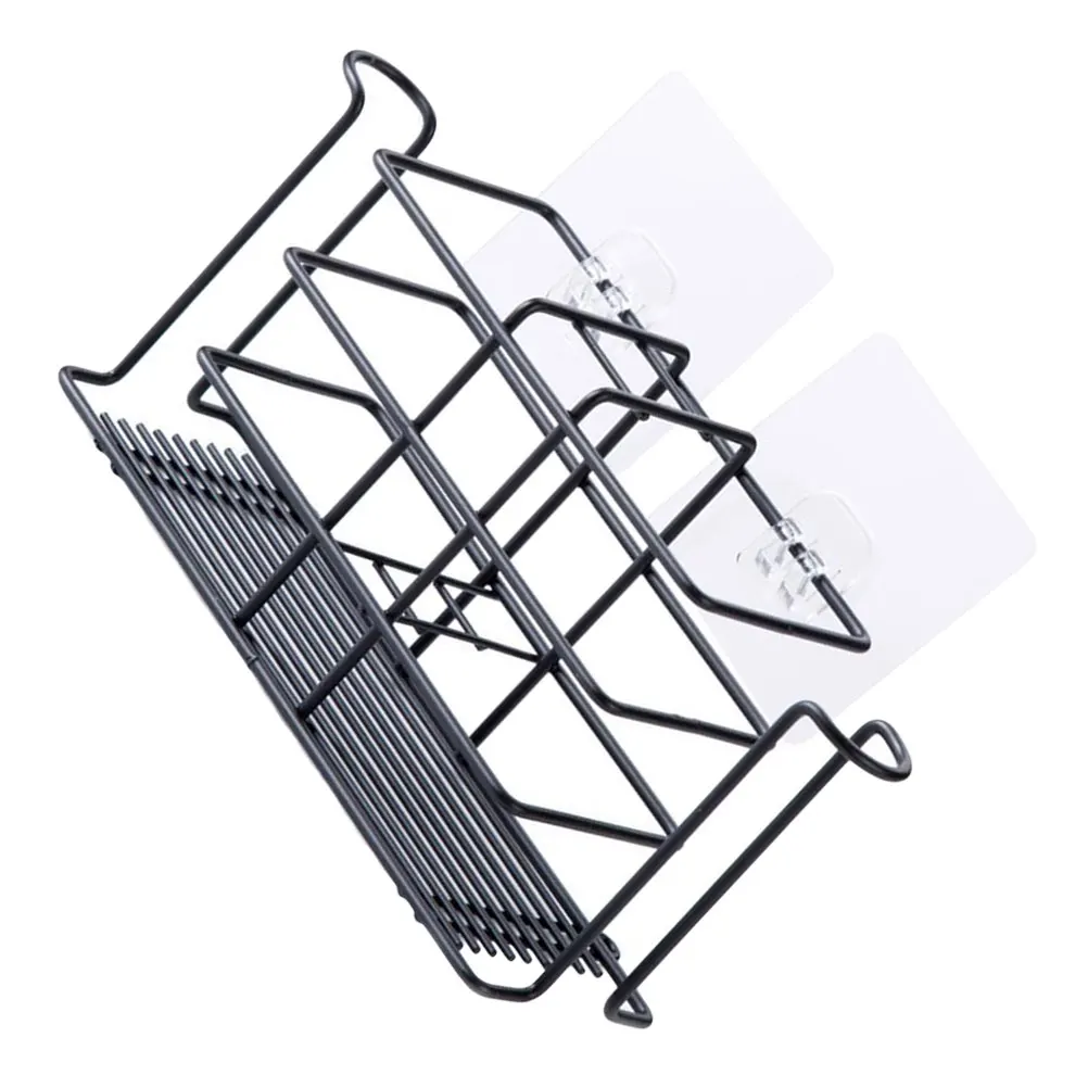 

1pc Wall Mount Iron Paint Storage Shelf Bathroom Kitchen Organizer Rack Nail-Free Wall Hanging Heavy Duty Household for Home