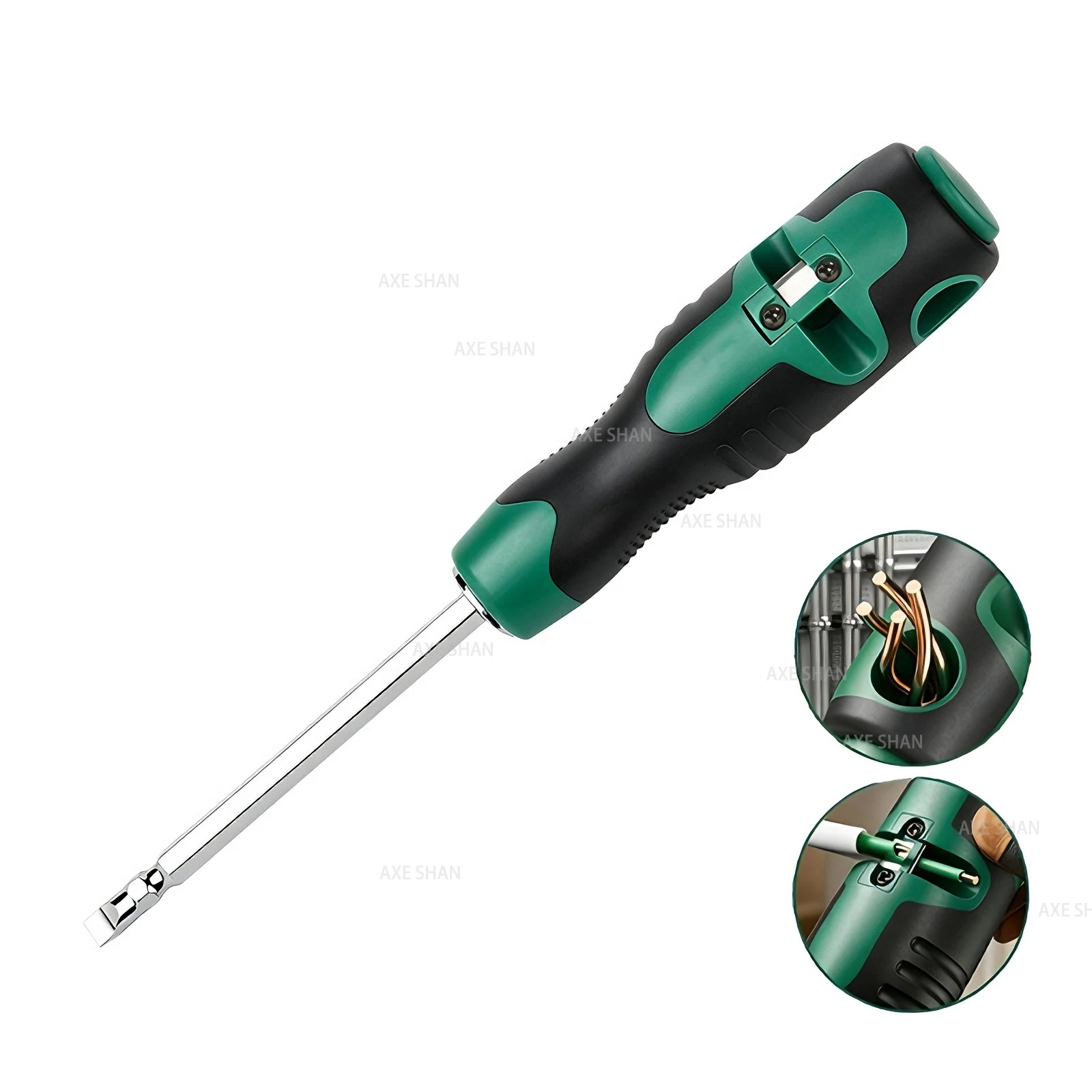 Dual Head Screwdriver for Electric Work Wire Stripping Slot/Wire Twisting Hole Design CR-V Bit Multipurpose Electrical Hand Tool