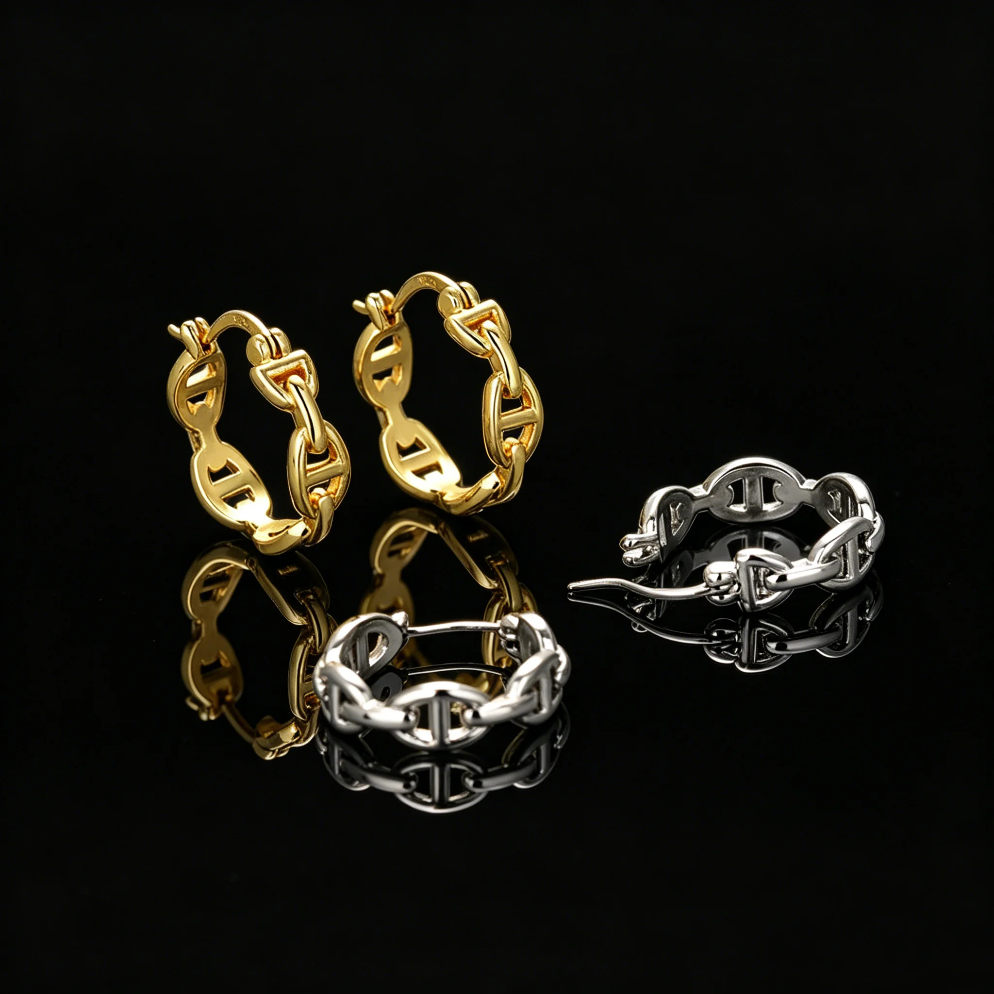 Vintage Hohle Kreis-Ohrclips S925 Silber Tägliche Ohr-Accessoires – Detail 2