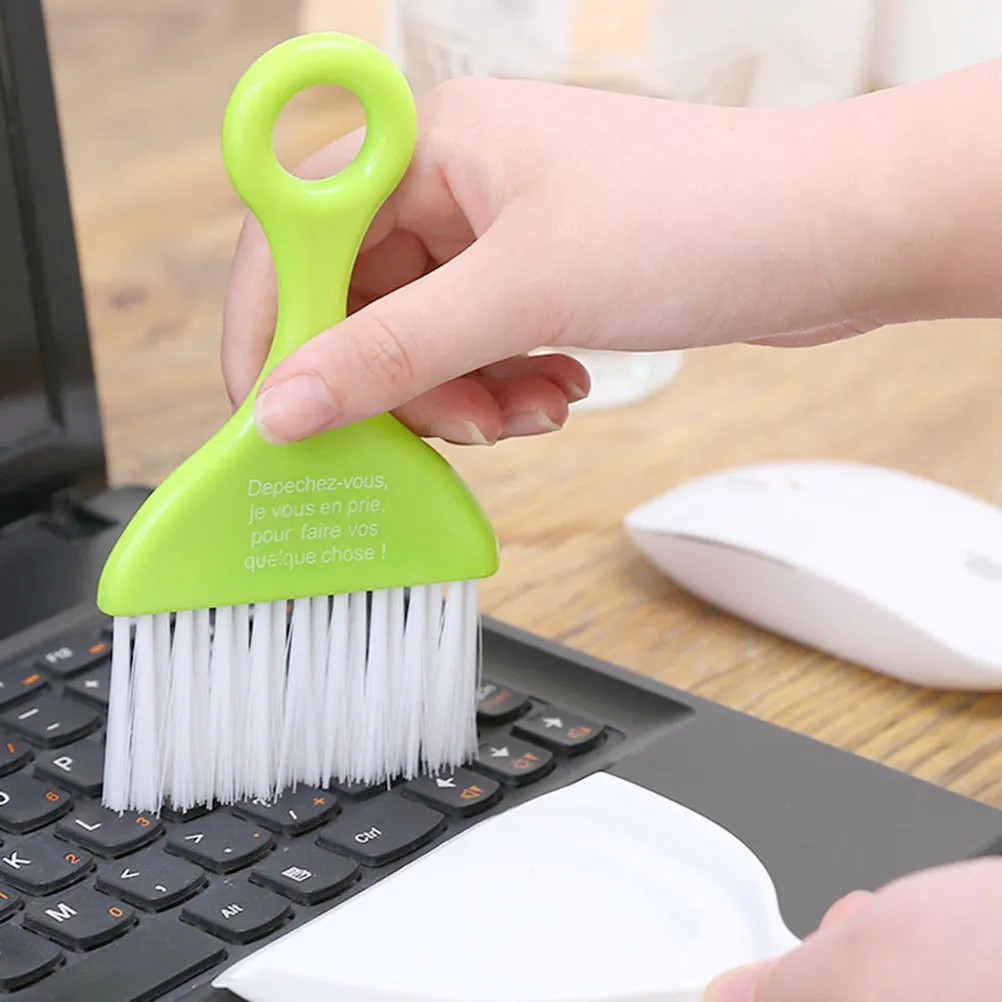 

2 Sets Dust Removing Mini Broom Dustpan ABS Fiber Desktop Keyboard Bookshelf Cabinet Cleaning Tools Cleaning Broom