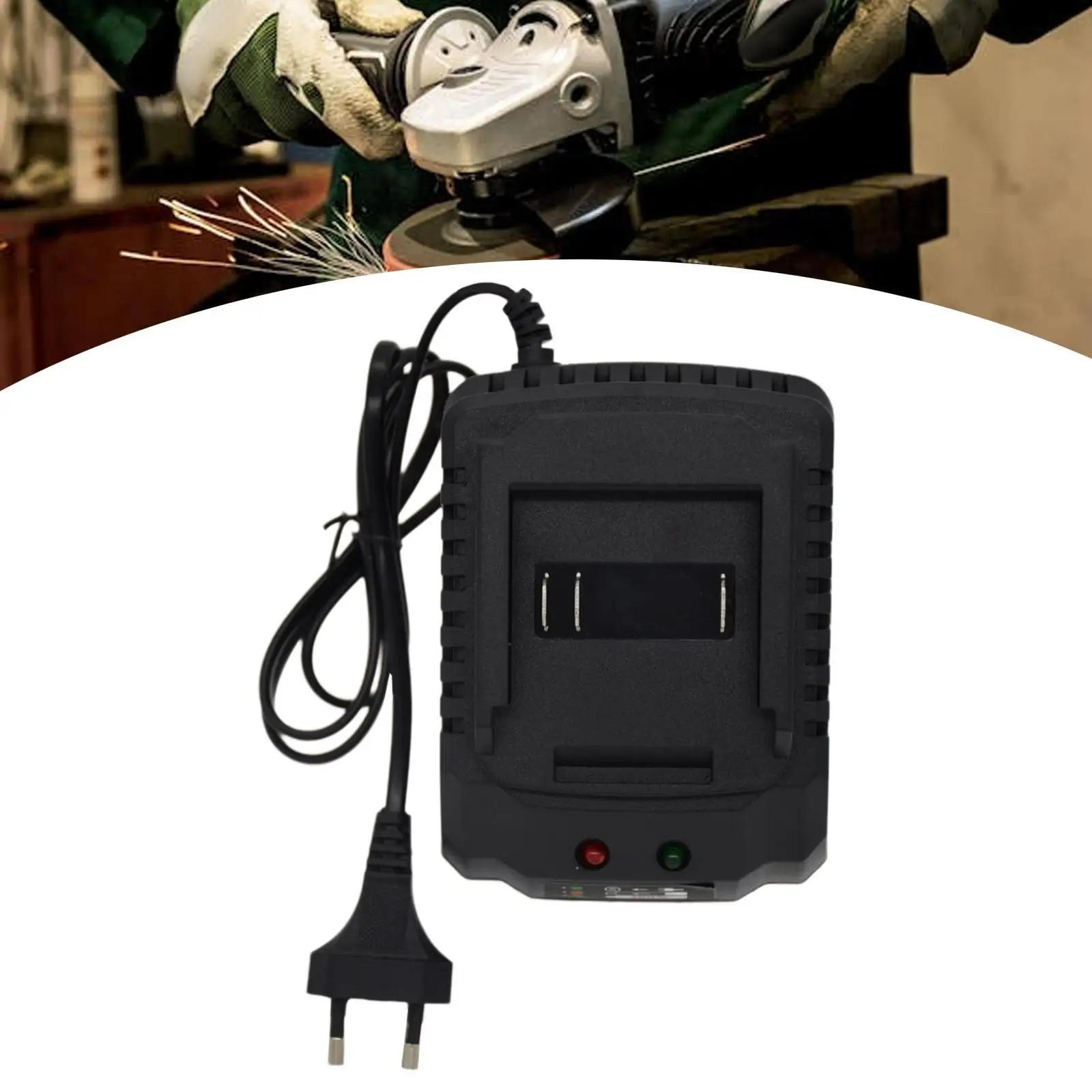 21V Lithium Battery Charger Fast Charging Power Tool Accessory Electric Tool Charging Station Compact Size for Makita , EU Plug