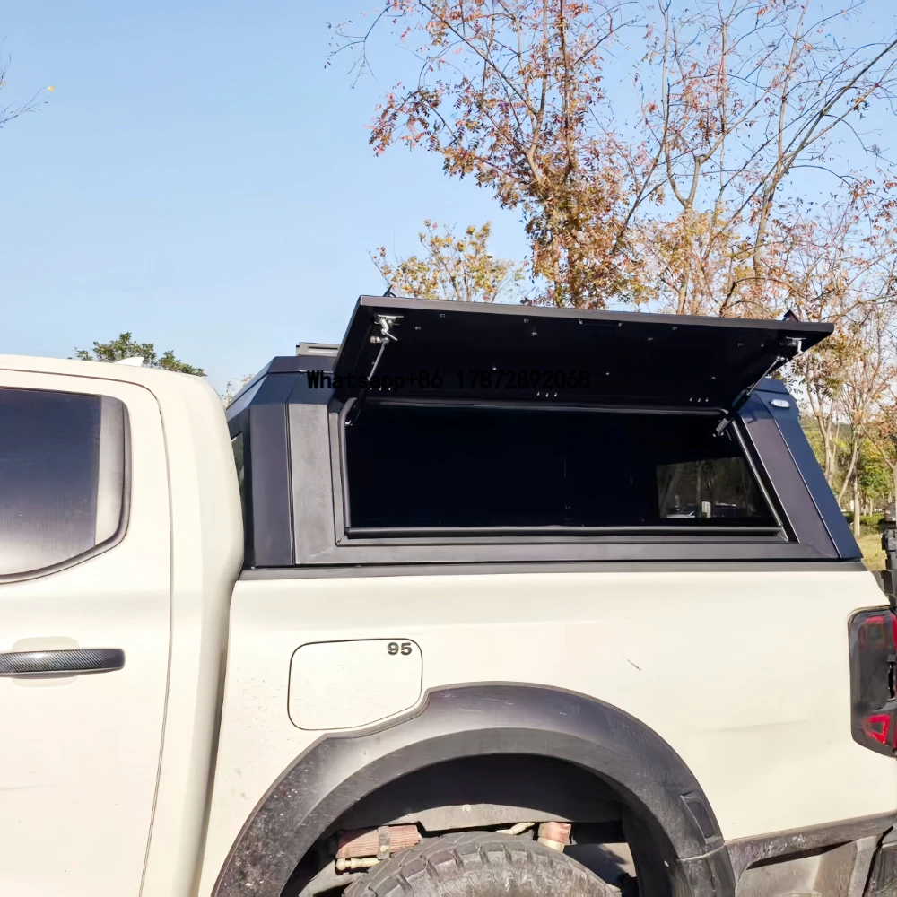 4x4 Waterproof Aluminum Alloy Steel Pickup Hardtop Topper Camper Truck Canopy with Rack for BYD Shark 6 Range F150 Tacoma NP300