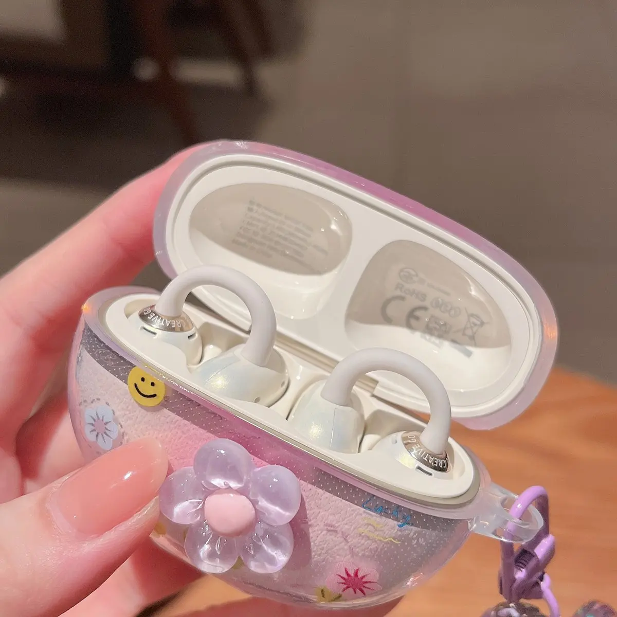 

Cute Cartoon Clear Soft Case for QCY Crossky C50 Wireless Bluetooth Earphone Case for QCY C50 Charging Box Protective Cover