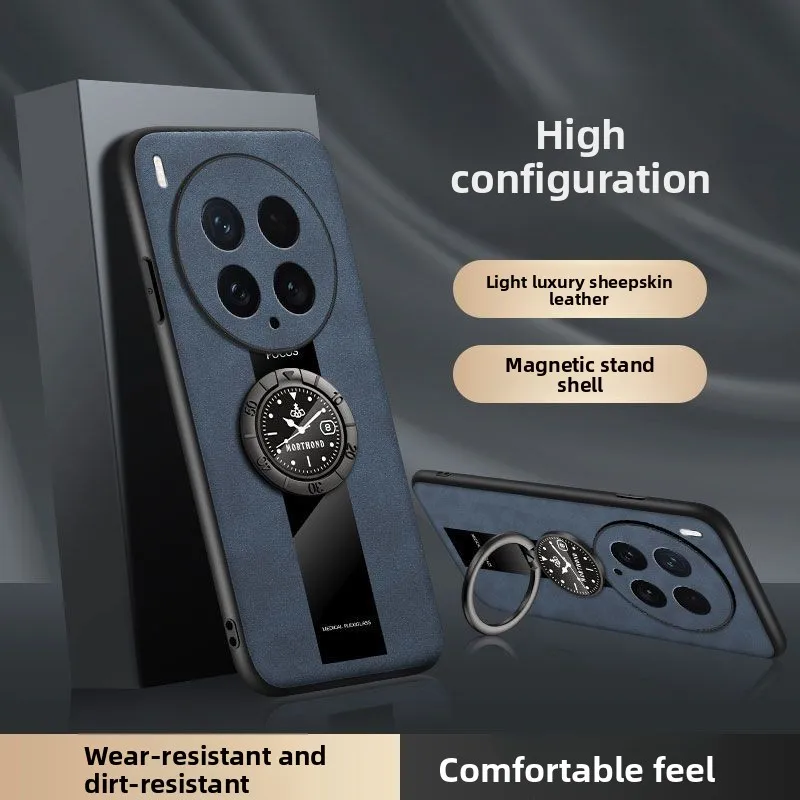 Чехол для VIVO X300 Pro X200 Ultra, стильный кожаный чехол с подставкой для часов, приятный для кожи чехол с защитой от падения для VIVO VIVO X200 Pro Mini