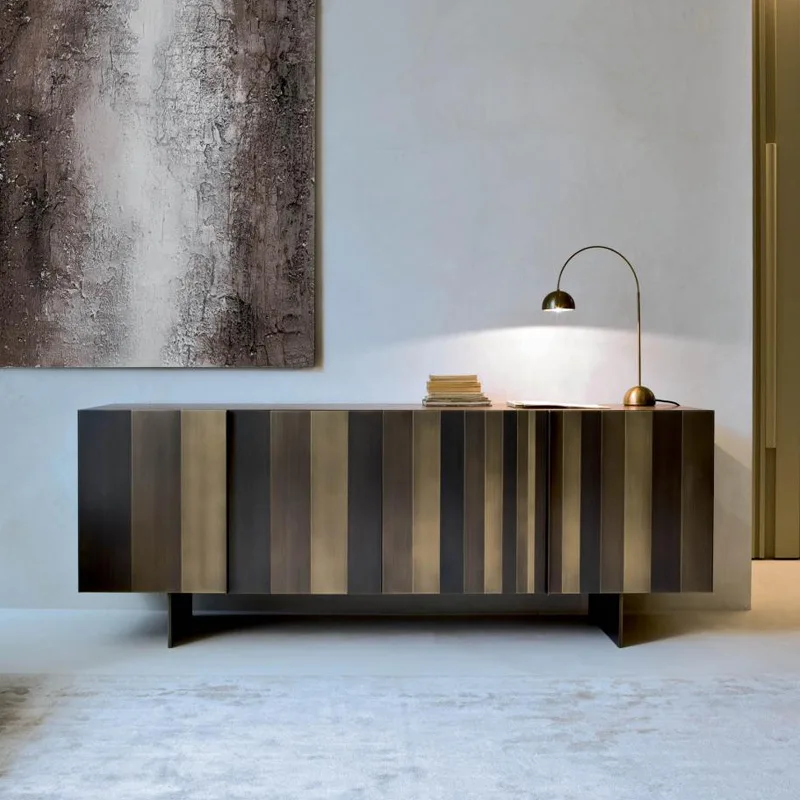 Side cabinet restaurant Modern light luxury storage cabinet against the wall