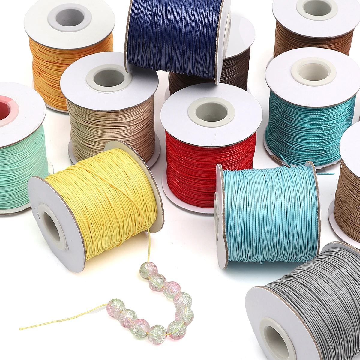 0.5mm Korean Waxed Cotton Cord (Thread/String/Rope) - DIY Jewelry Making (Bracelet/Necklace/Macrame) 10m/roll image 3