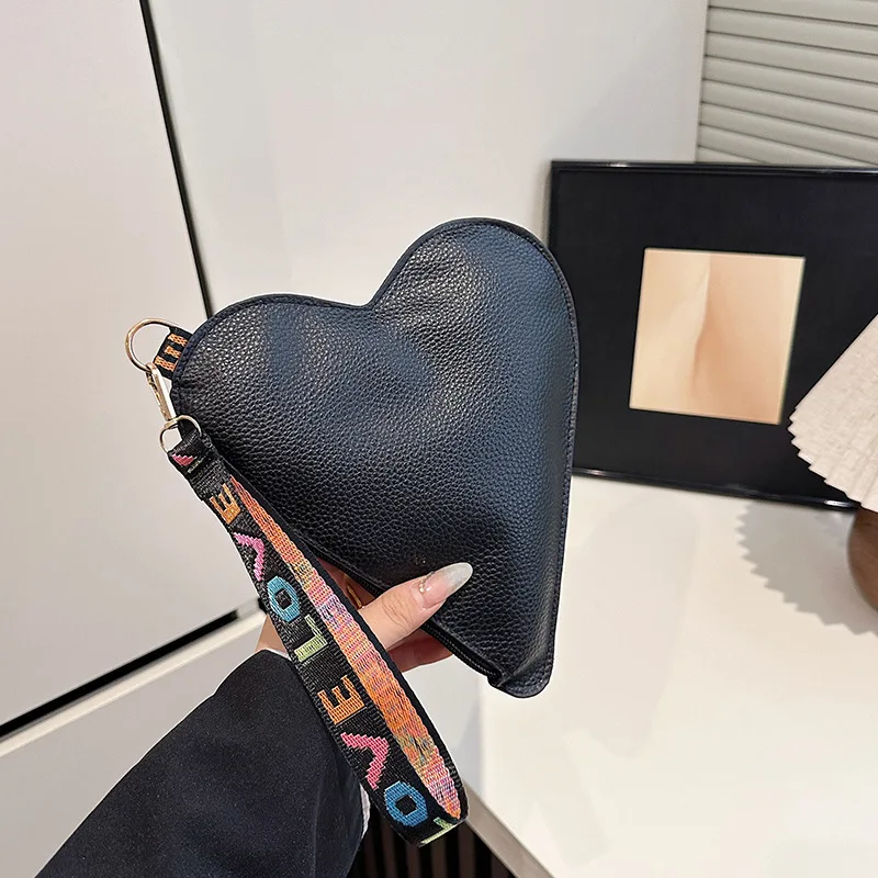 PU Leather Heart Shaped Bag Coin Purses for Women Cute Children's Handbag Wallet Kawaii Wallets for Girls Wholesale