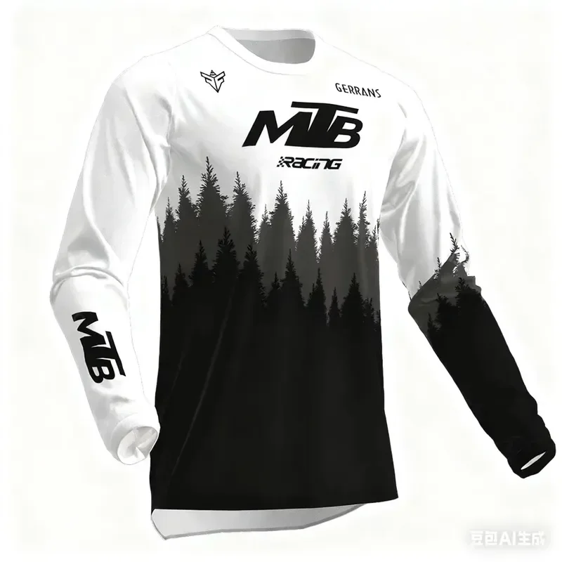 Camiseta de manga larga informal con estampado 3D para adolescentes, ideal para ciclismo de montaña, motocross, acampada, actividades al aire libre y pesca, corte holgado, 2026
