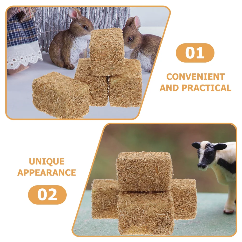 12 Pcs Toy House Mini Haystack Model Artificial Prop Bale Decoration Party Adorn Straw