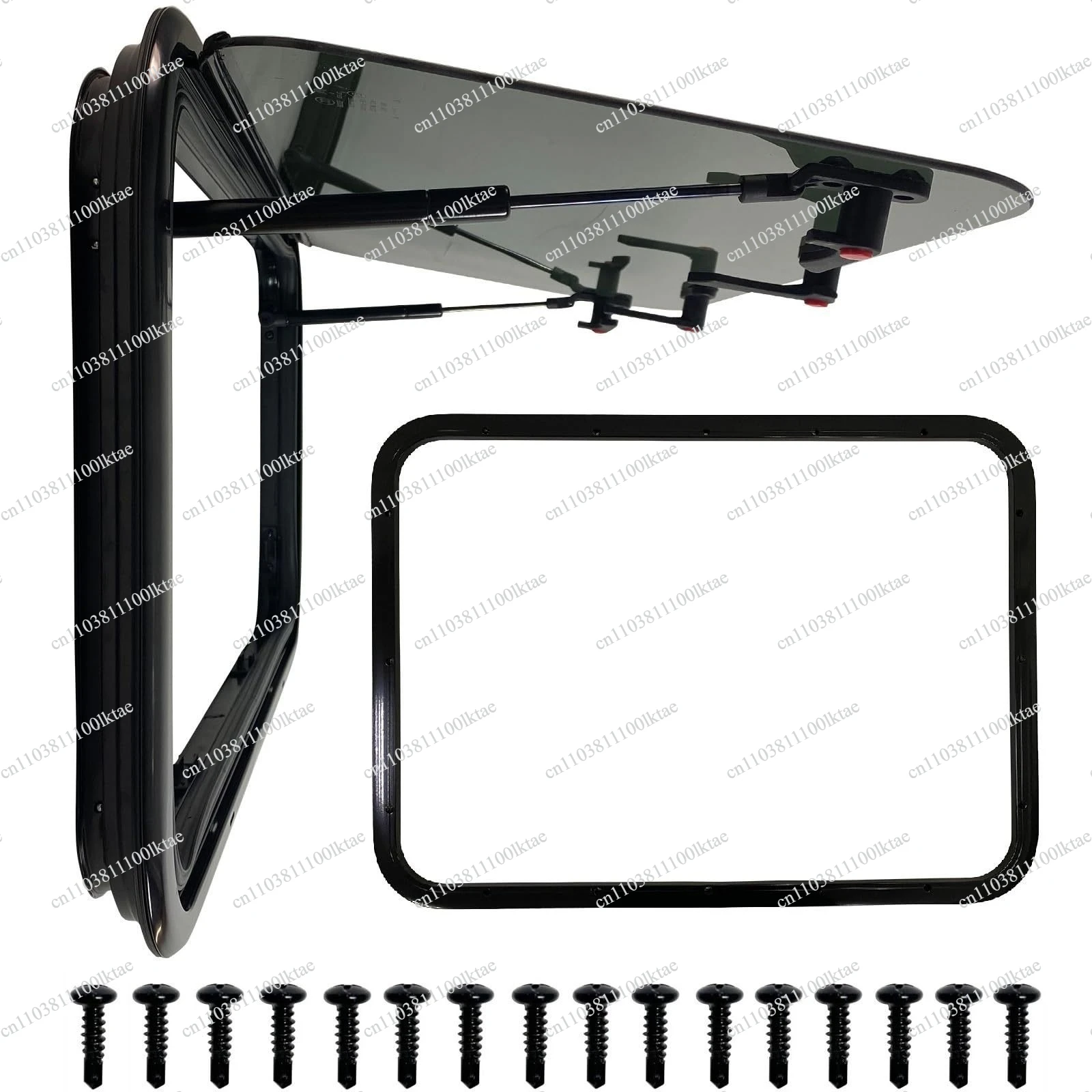Round Corner Tempered Glass Outer Push Window Random Parking with Pleated Gauze