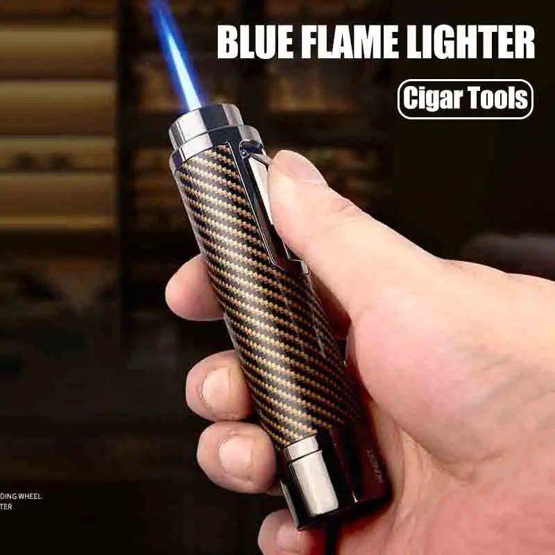 

Windproof Blue Flame Cigar Lighters Hidden Cigar Lighter Adjustable Flame Size Multifunctional Gifts