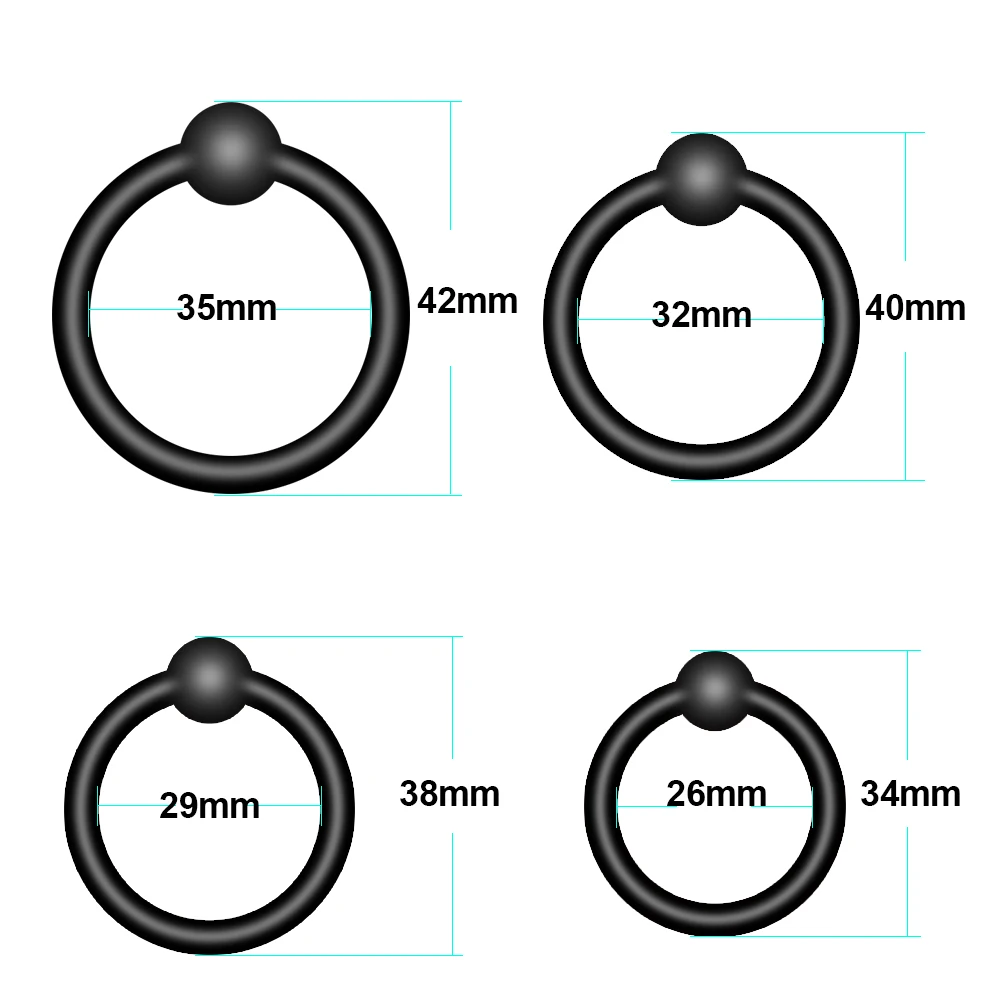 4 Pcs/Set Cock Penis Ring Bead Penis Ring Male Delay Ejaculation Lasting Silicone Erection Ring Sex Toys For Men Adults