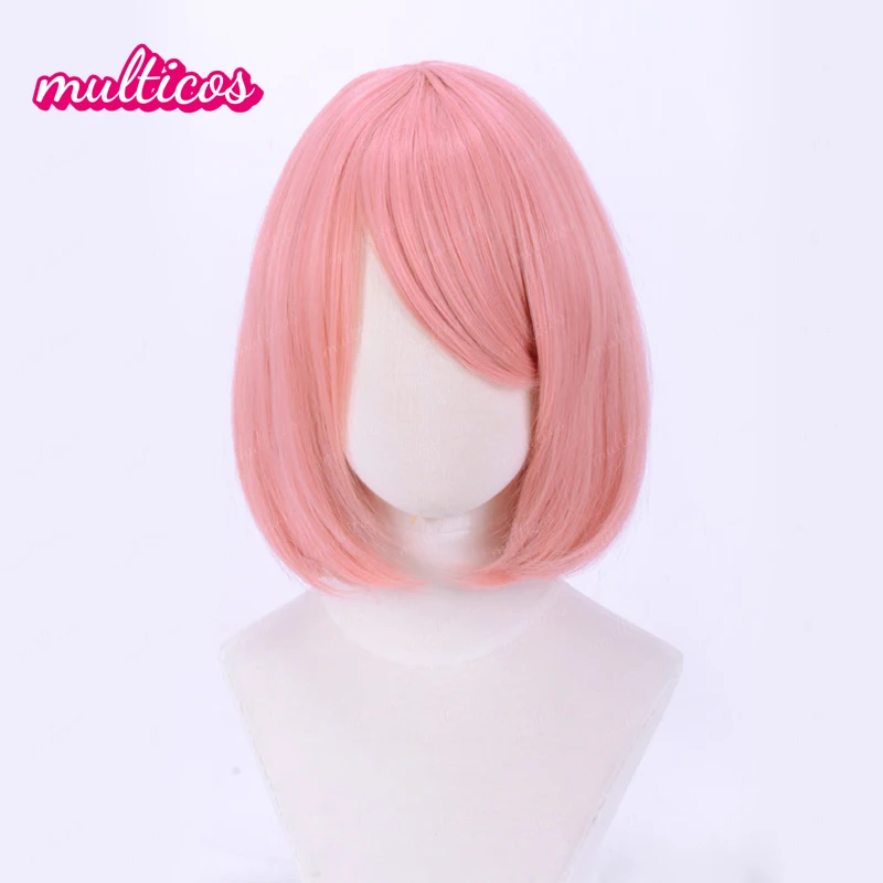 High Quality Haruno Sakura Cosplay Wig Short Pink Heat Resistant Synthetic Hair Anime Cosplay Wigs + Wig Cap