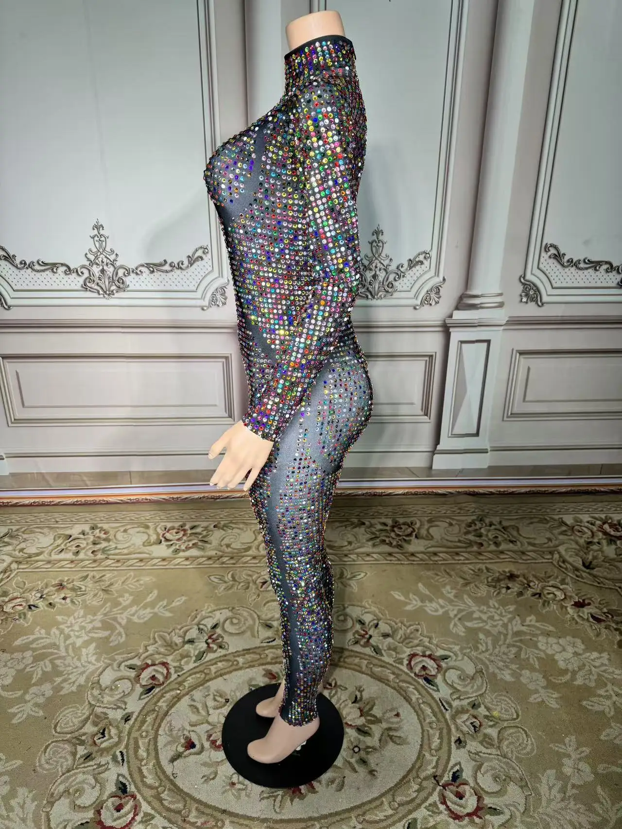 

ZD Mesh Tight Stretch Sexy Technology Bling Net Red Nightclub Bar Show Performance Dress