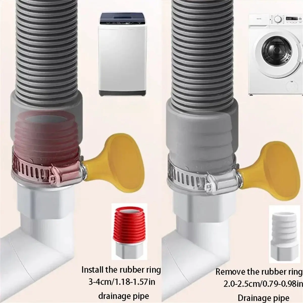 Learned- Washing Machine Anti-Odor Floor Drain Pipe 2 Joint 360° Rotation Sewer Pipe Wall Drainage Insect Proof Anti Backflow B