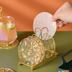Luxury Acrylic Table Mat Gold And Silver Foil Acrylic Gold Foil Coasters Anti-skid Ins Coaster Cup Holder Coasters For Coffee