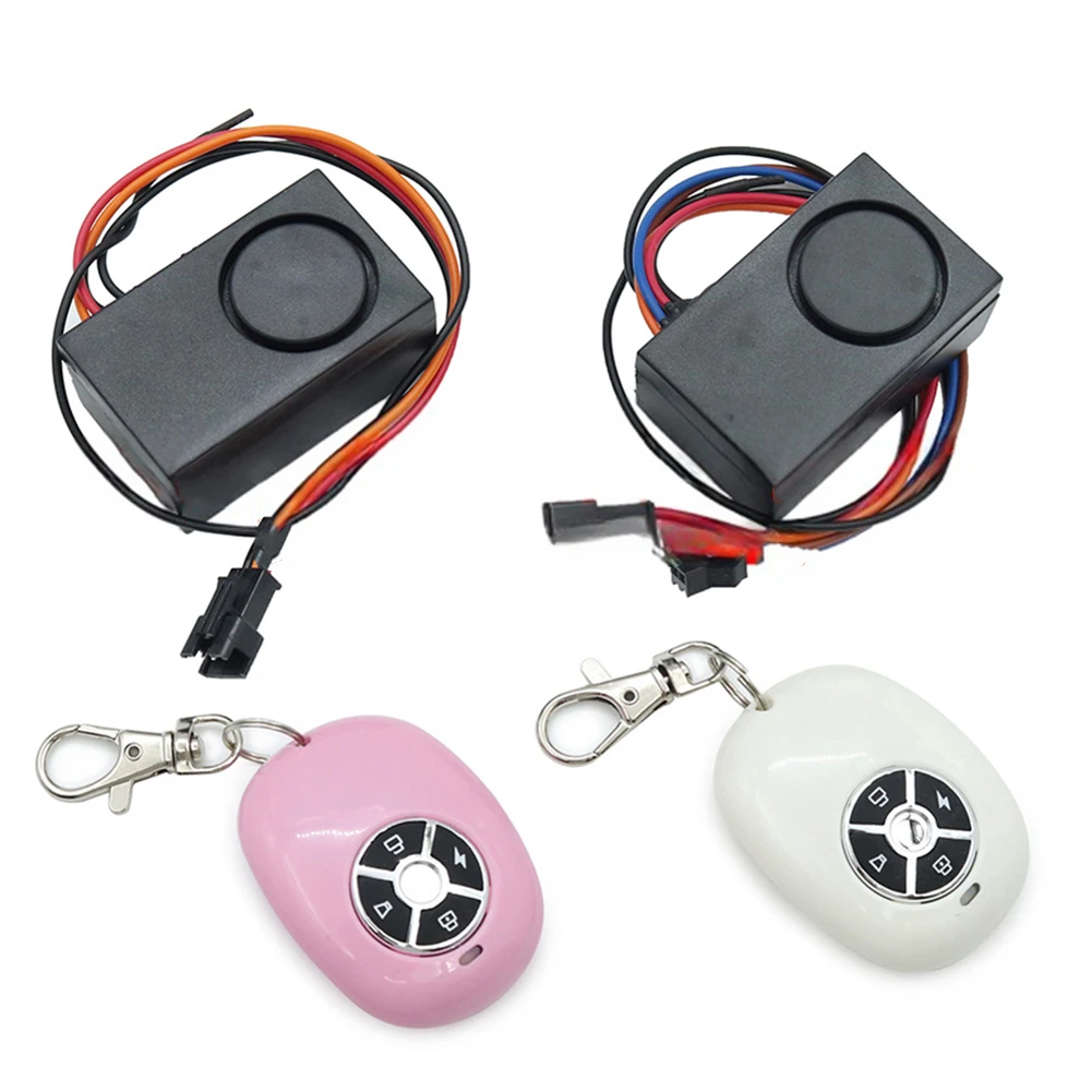 Electric Scooter Anti-Theft Alarm Remote Security 36-48V E-Bike Alarm & Keyless Entry For 2Pcs 4-button Remote Controls 60x35mm