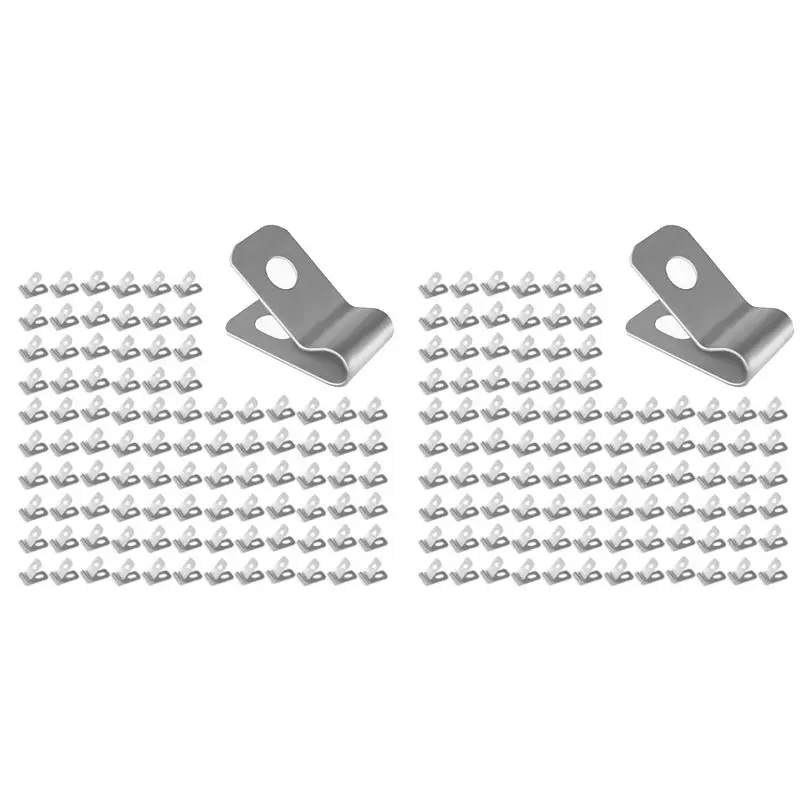ABWP-200PCS Clips Fence Wire Clamps Agricultural Fencing Mounting Clips With Screws Stainless Steel Wire Garden Fasteners