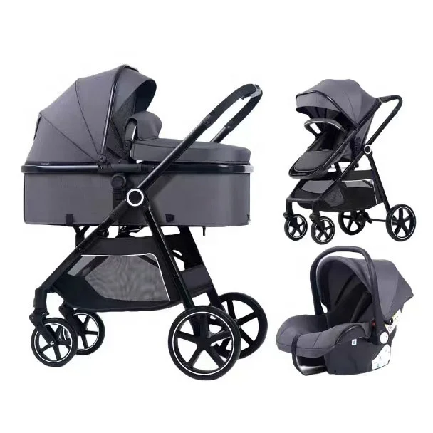 new arrival best travel system iron pipe ultra-compact portable two-way 0-3 years baby stroller 3 in 1 with carrycot and seat