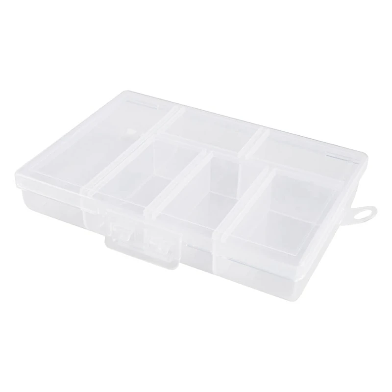 Small Clear Plastic Organizer - Store Craft Supplies, Beads, And Other Small Items - 6 Compartments Durable Easy To Use