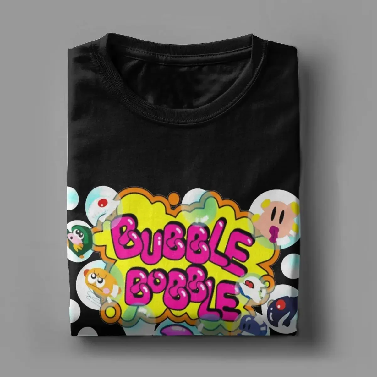 Bubble Bobble Game T-Shirt for Men Casual Cotton Tee Shirt Crew Neck Short Sleeve T Shirt Plus Size Tops