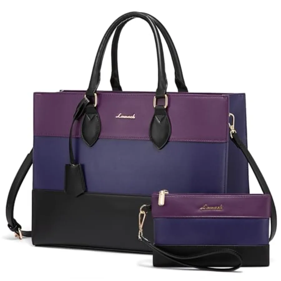 

Laptop Tote Bag for Women, Work Totes Business Office Computer Briefcase with Clutch Purse