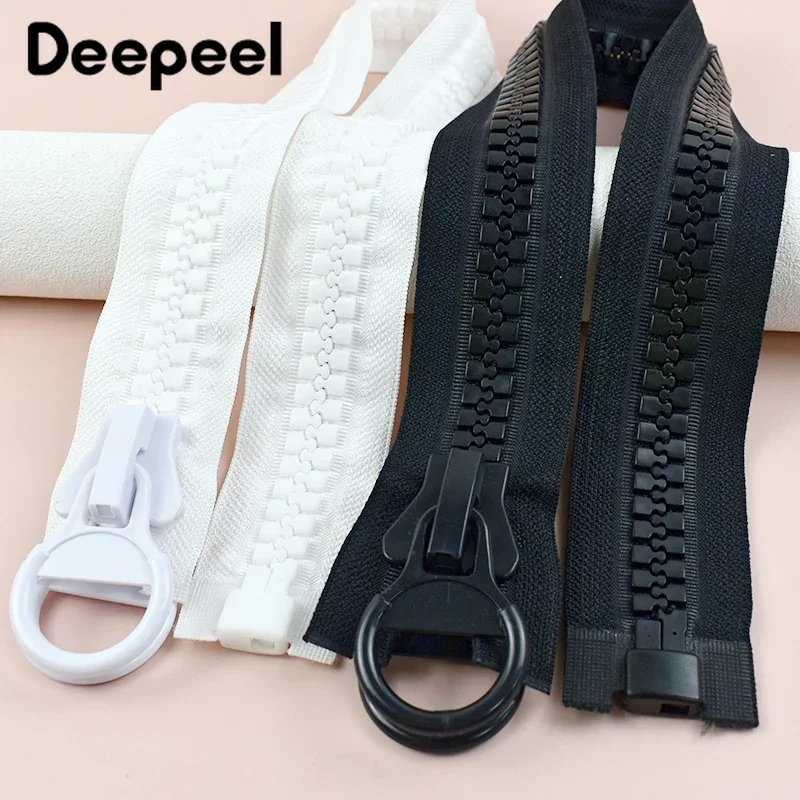 

1Pc 20# 60-300cm Resin Zipper Black Double Sided Slider Tent Jacket Coat Open End Zips Garment Replacement Large Zip Crafts Kits