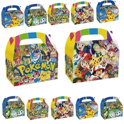 12/24/36 Pokemon Birthday Decoration Pikachu Paper Gift Box Cardboard Candy Box Kids Favor Baby Shower Event Party Gift Supplies