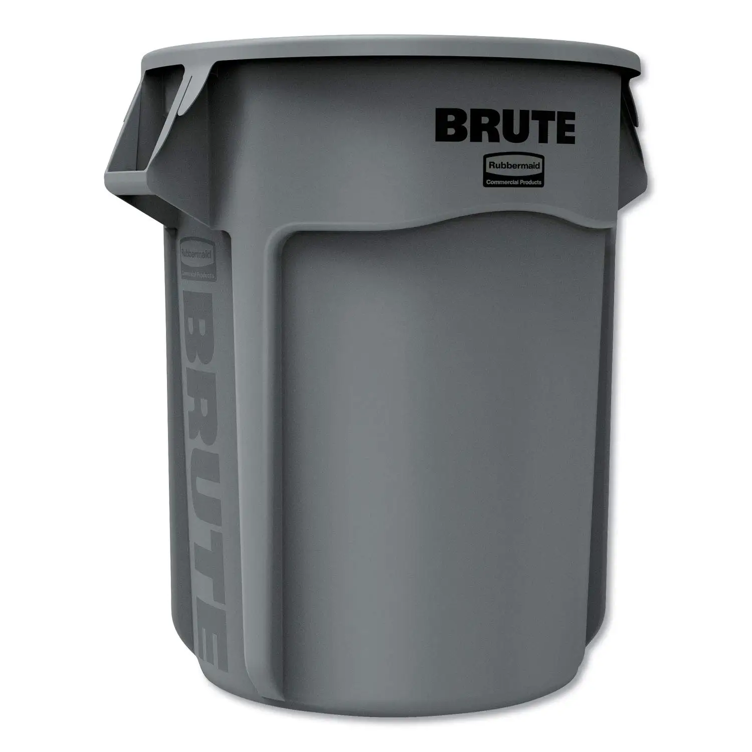 BRUTE Heavy-Duty Round Trash/Garbage Can with Venting Channels, 55 Gallon, Gray