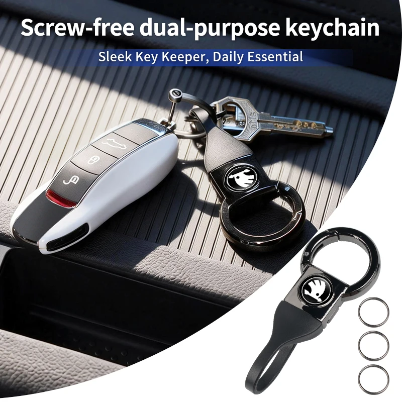 Car Styling Key Chain Metal Key Ring Pendant Accessories For Skoda Octavia Rapid Kodiaq Karoq Fabia Kamiq Superb Derivative