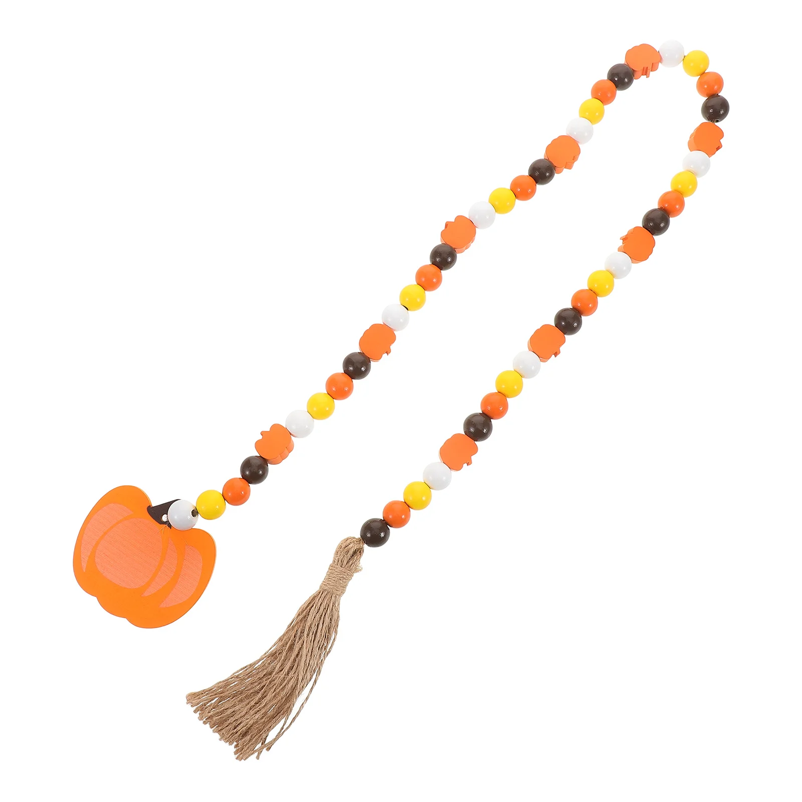 

Pumpkin Garland Fall Decor Wood Beads Tassels Hanging Farmhouse Tiered Tray Wall Mantel Fireplace Decorations Ornaments