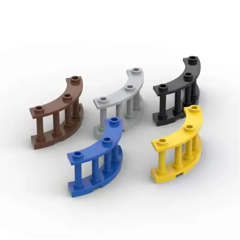 

Gobricks GDS-1166 Забор с круглым четвертью и шпинделями 4 x 4 x 2 с 3 шпильками, совместимый с lego 21229 деталей детского DIY