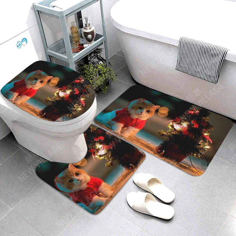 home bathroom floor mats Christmas animals Bath Foot mat modern bathroom accessories rug Toilet mat Bathtub anti-slip carpet