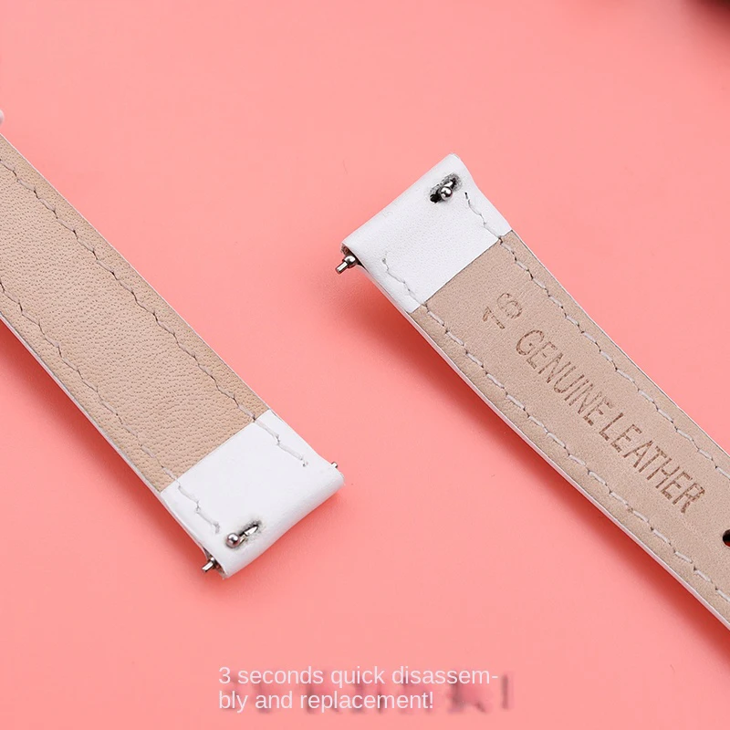 حزام ساعة أبيض للرجال والنساء ، حزام لكاسيو ، سواروفسكي ، تيسو ، روسيني ، سوار ساعة ذكية ، ، تحرير سريع ، سوار 14 ، 16 ، 18 ، 20