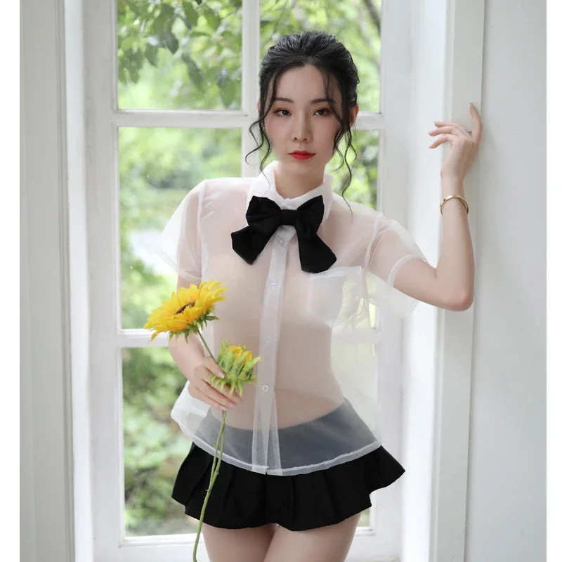 sexy Student uniform temptation women lingerie sexy transparent sailor uniform temptation sex skirt suit erotic japanese lingeri