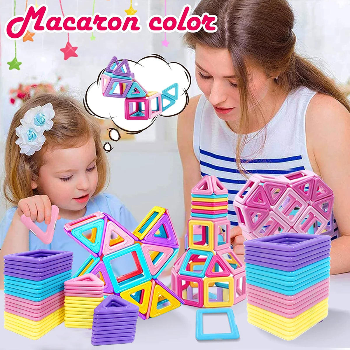 38/62/86PCS Macaron 3D Magnetische Blokken Set Speelgoed Voor Kinderen Jongens Meisjes Educatief Zintuiglijke Gebouw Magneticfor speelgoed Geschenken
