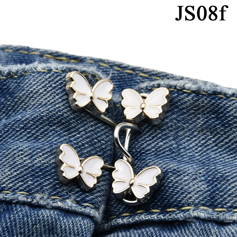 Adjustable Alloy Button Clip Pant Waist Tightener for Jeans No Sewing Required Easy Install Accessory for Quick Size Adjustment