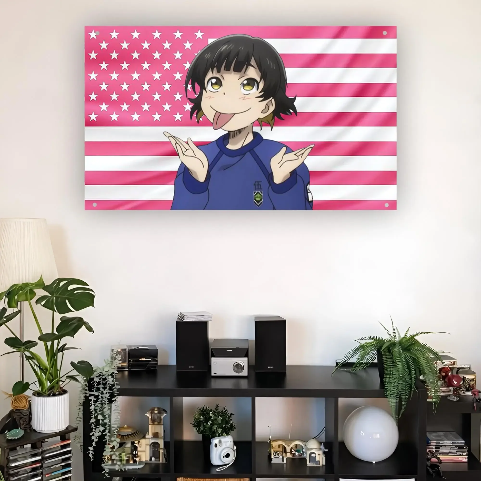 Blue Lock Cartoon Bachira Meguru Flag Room Decoration Garage Flags Flaga Tapestry Outdoor Decors Barber Shop Advertising Custom