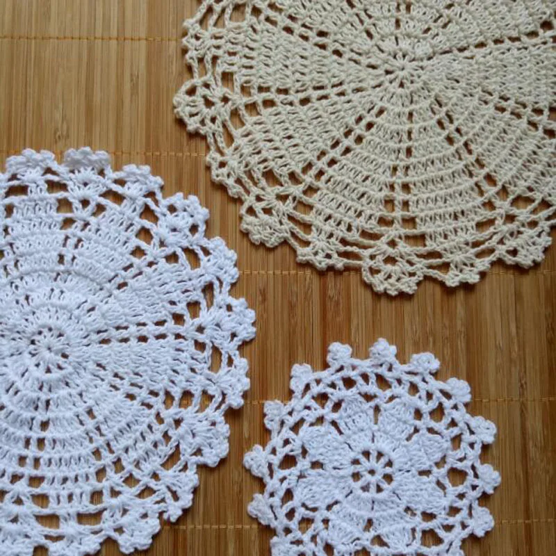 Table decoration and accessories cotton table place mat cloth crochet Round placemat wedding Christmas flower coaster kitchen