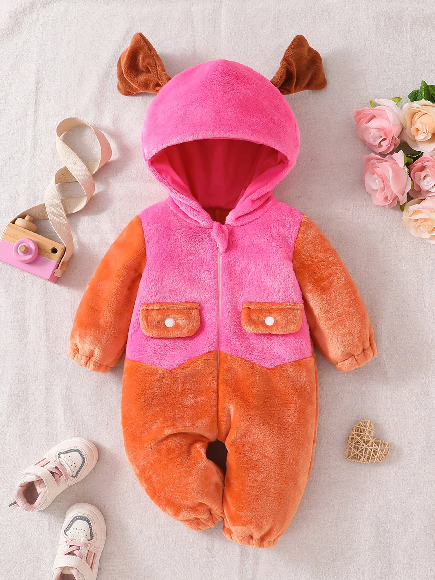 

Adorable Puppy Costume with Cozy Fleece and Hood - Perfect Halloween Outfit for Your Little Girl s Dress-Up Fun